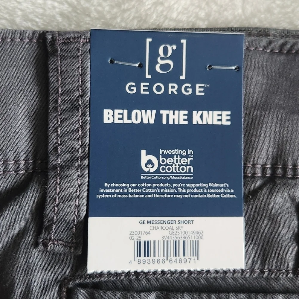 🩳 George Men’s Gray Cargo Shorts Size 40 – NWT, 14” Inseam, Below Knee - Picture 5 of 16